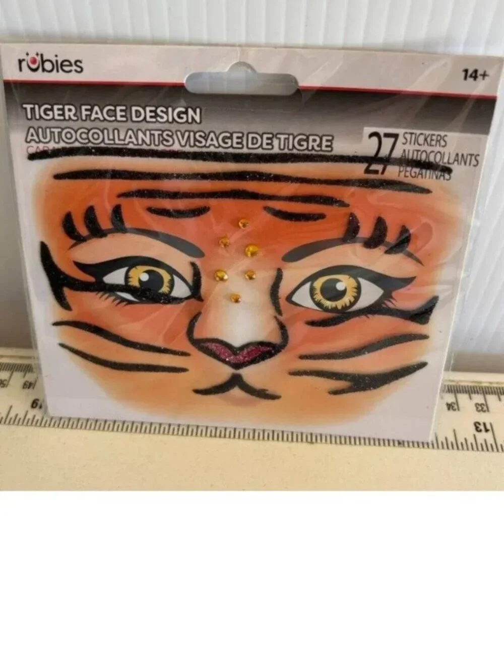 Tiger Tigress & Face Kit Halloween Costume 8/10 Dress, Tail, Headband Girls